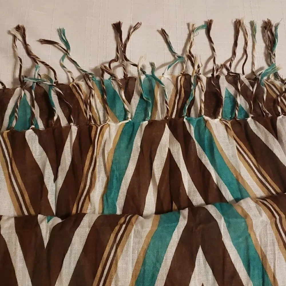 ❤ 3/$20. Brown Teal and white scarf. Lightweight.